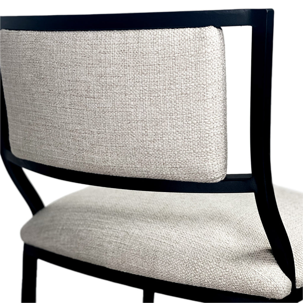 Ki B257H26XS MatteBlack finish SugarshackPearl fabric closeup2