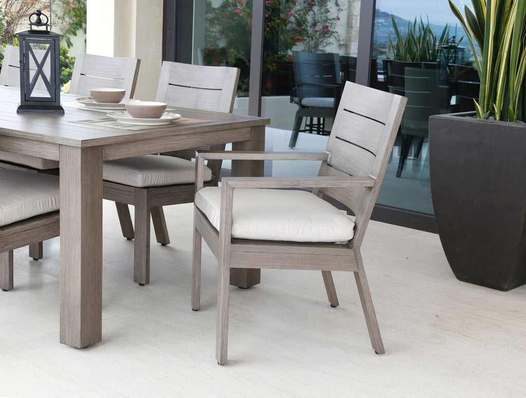 Laguna Armless Dining Chair in Canvas Flax, No Welt