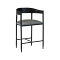 Lorenzo Barstool (B295H26XS) shown in Hand Hammered Black Finish with Halyard Coin vinyl.