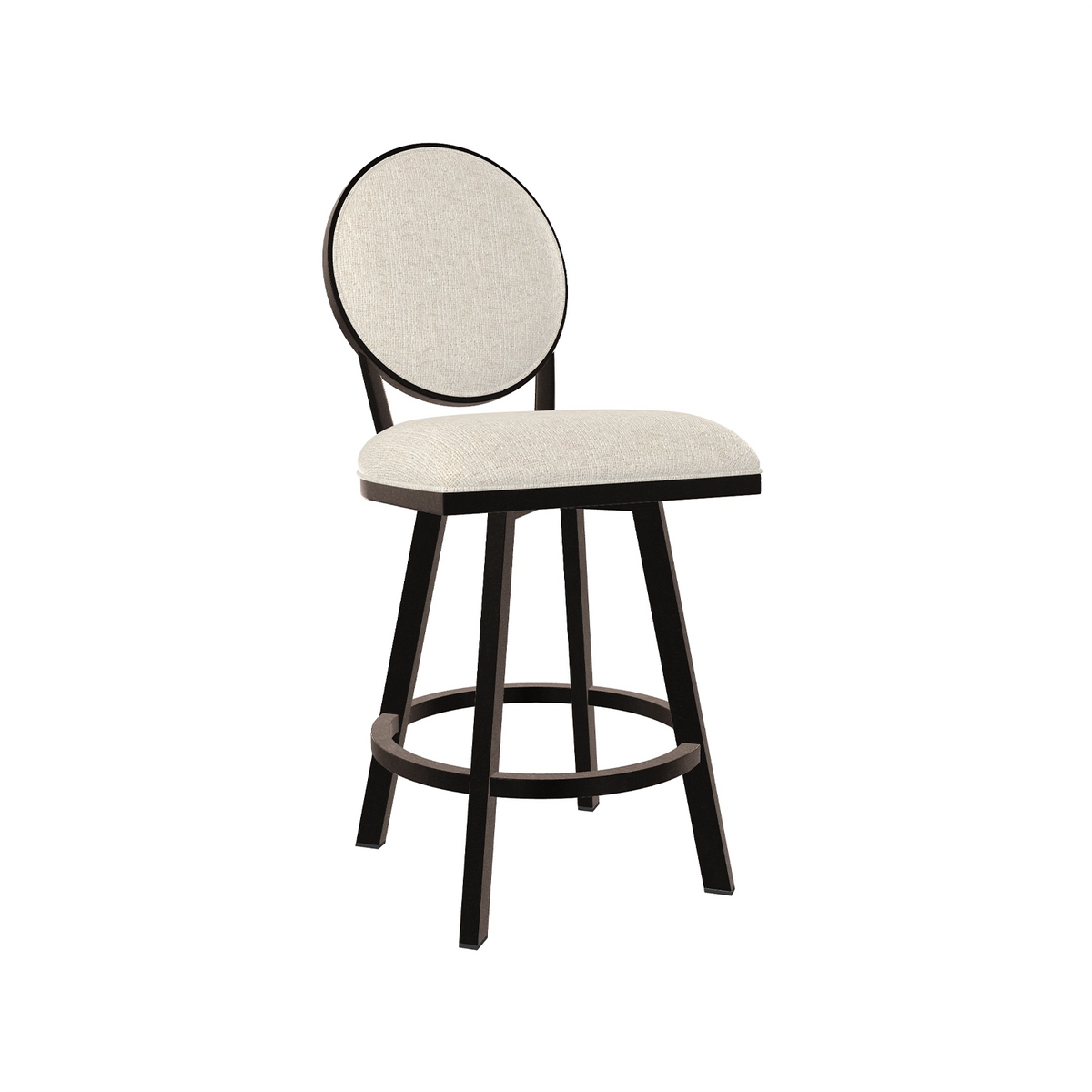 Marquise Barstool in Black Suede finish with Loft Magnolia fabric.