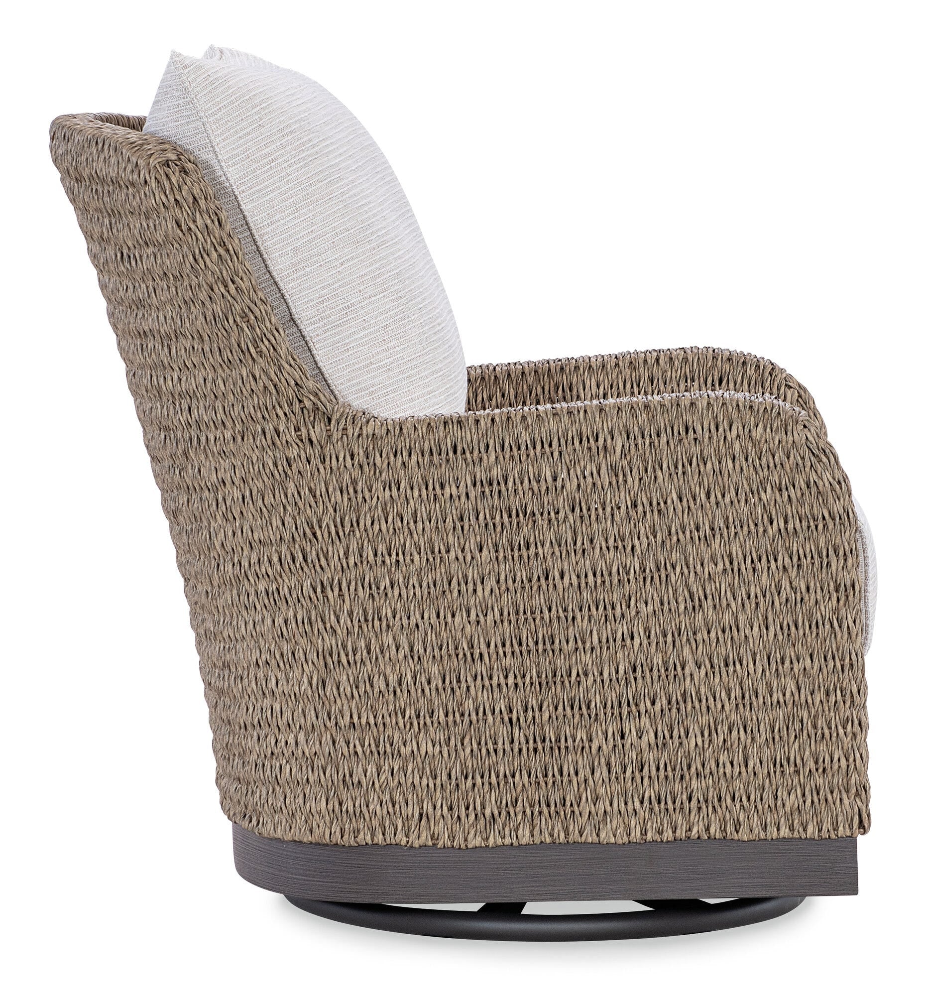 Margaritaville Seychelles Swivel Glider Club Chair in Poros Dune
