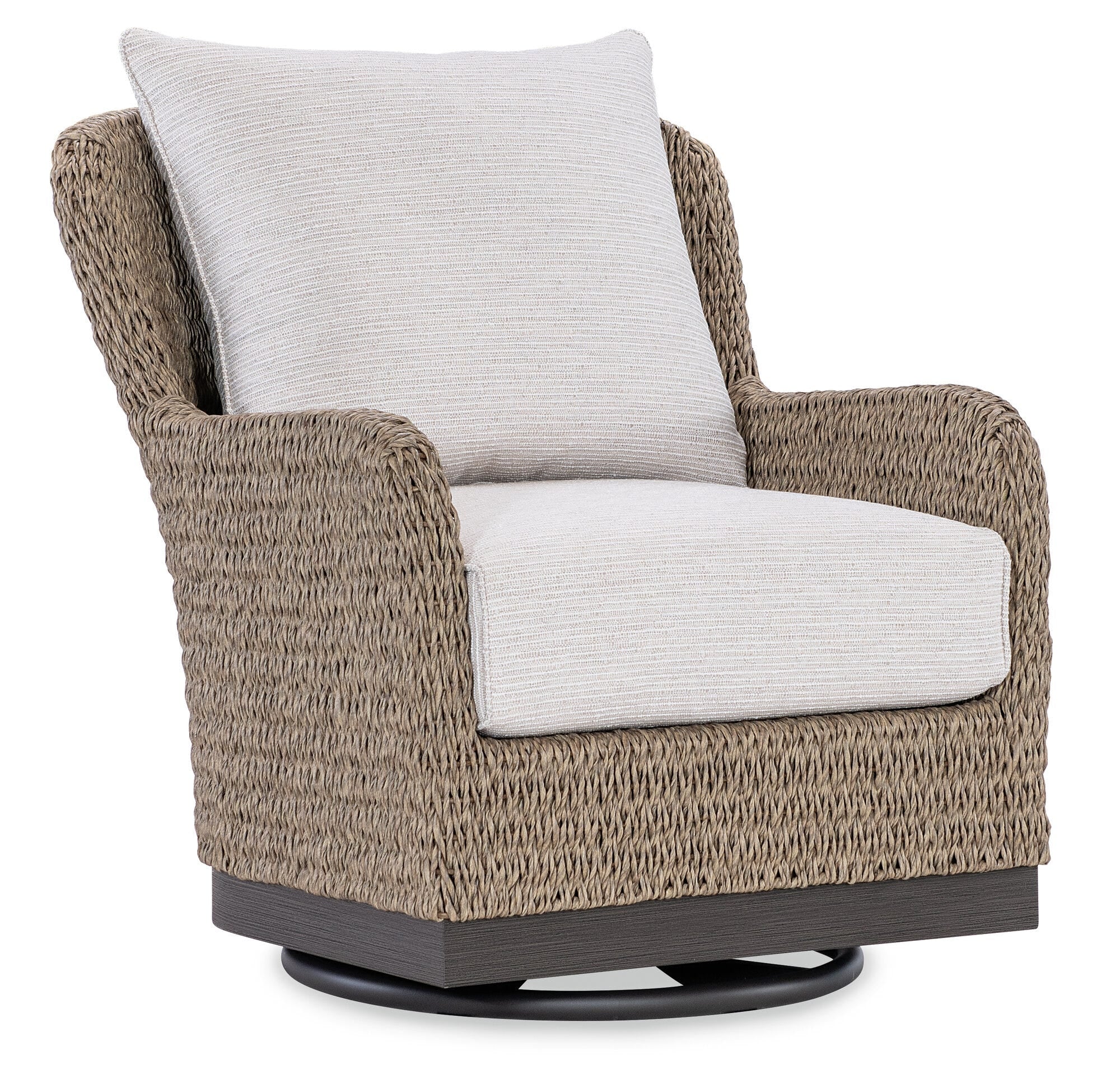 Margaritaville Seychelles Swivel Glider Club Chair in Poros Dune