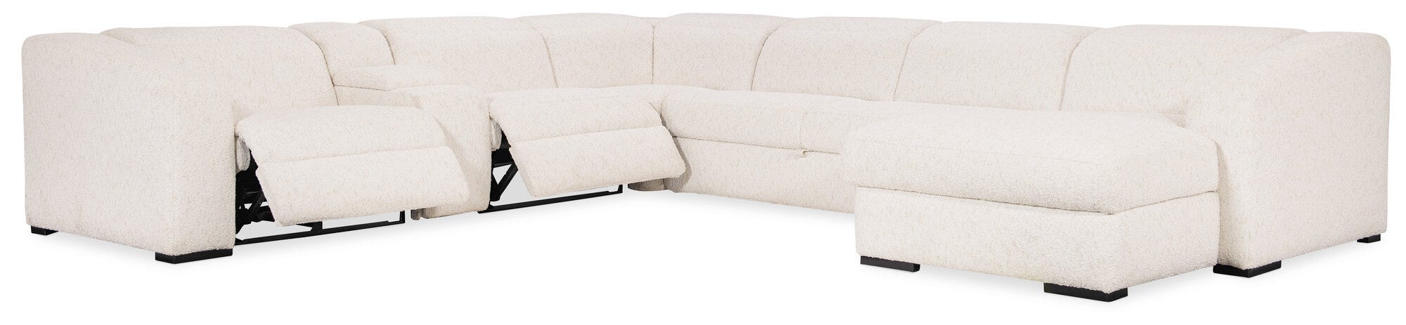 Margaritaville Sandbar Six-Piece Sleeper Sectional Silo - Open 3/4 Angle