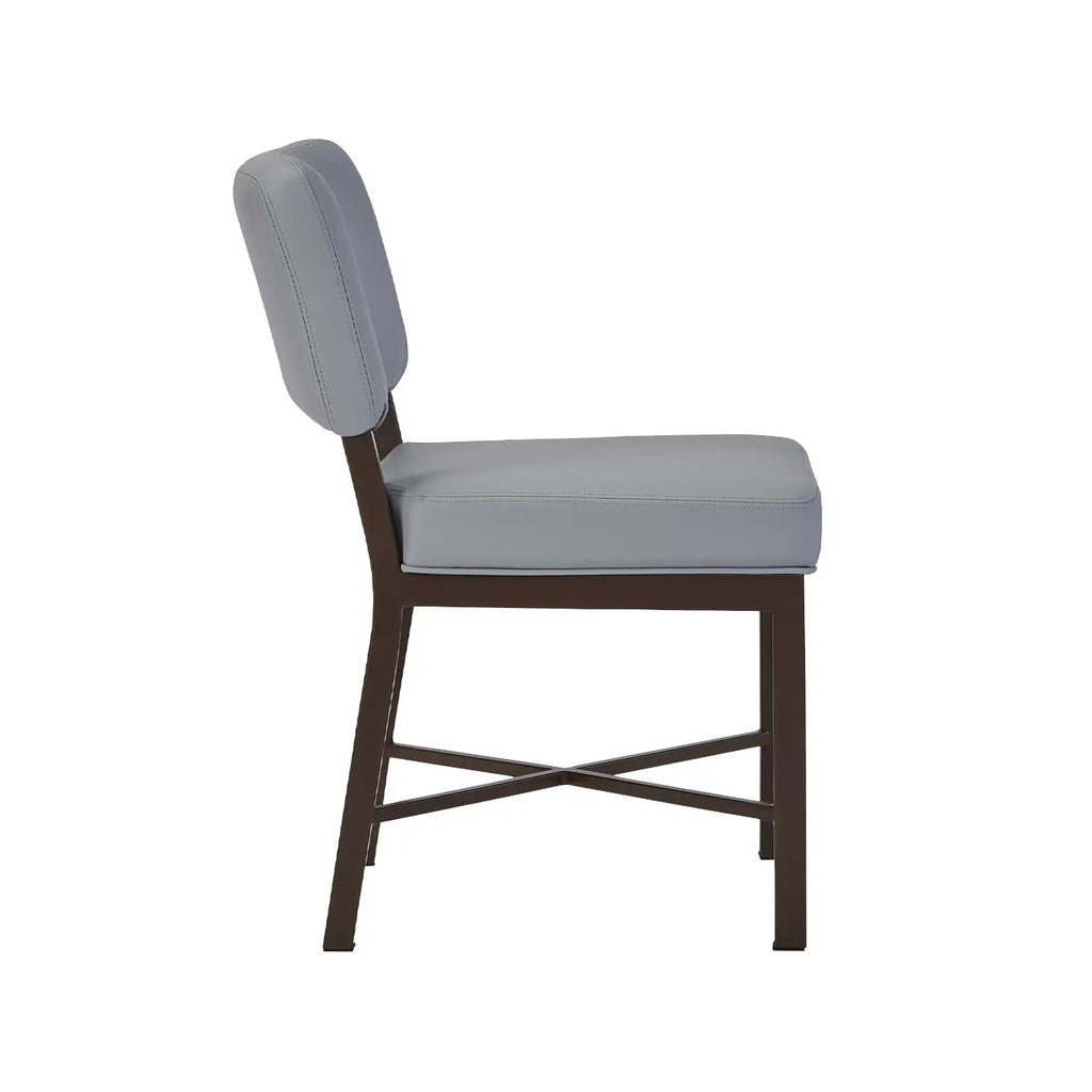 Miami Chair DC705H18 Cappucino finish with Dillon Steal vinyl side view
