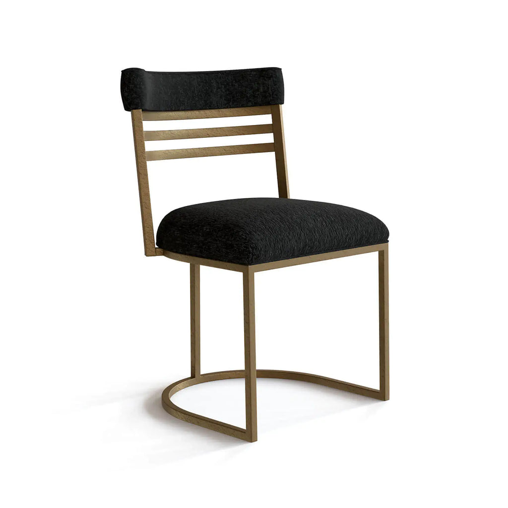 Miramar Chair DC259H18 Brass Bisque Finish with Mid Black Fabric