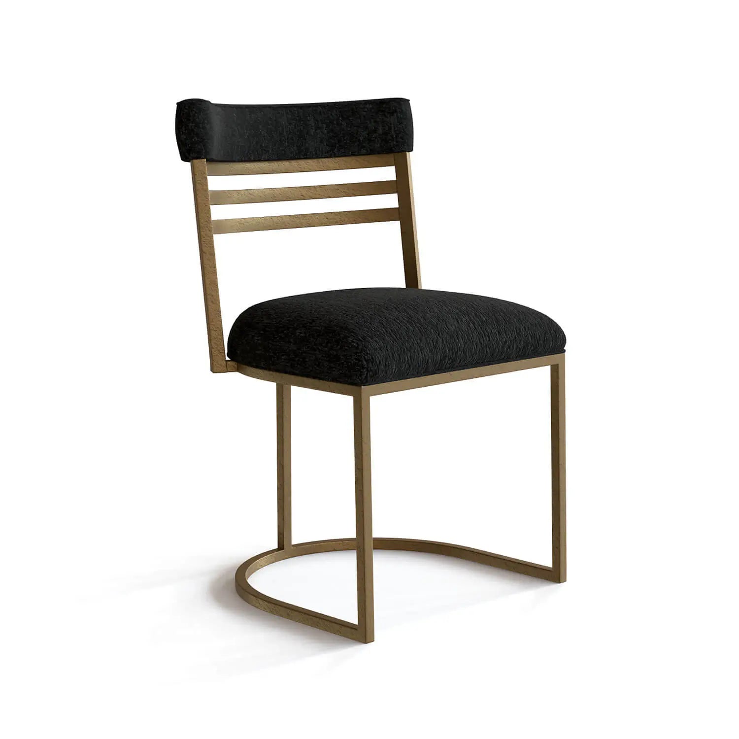 Miramar Chair DC259H18 Brass Bisque Finish with Mid Black Fabric