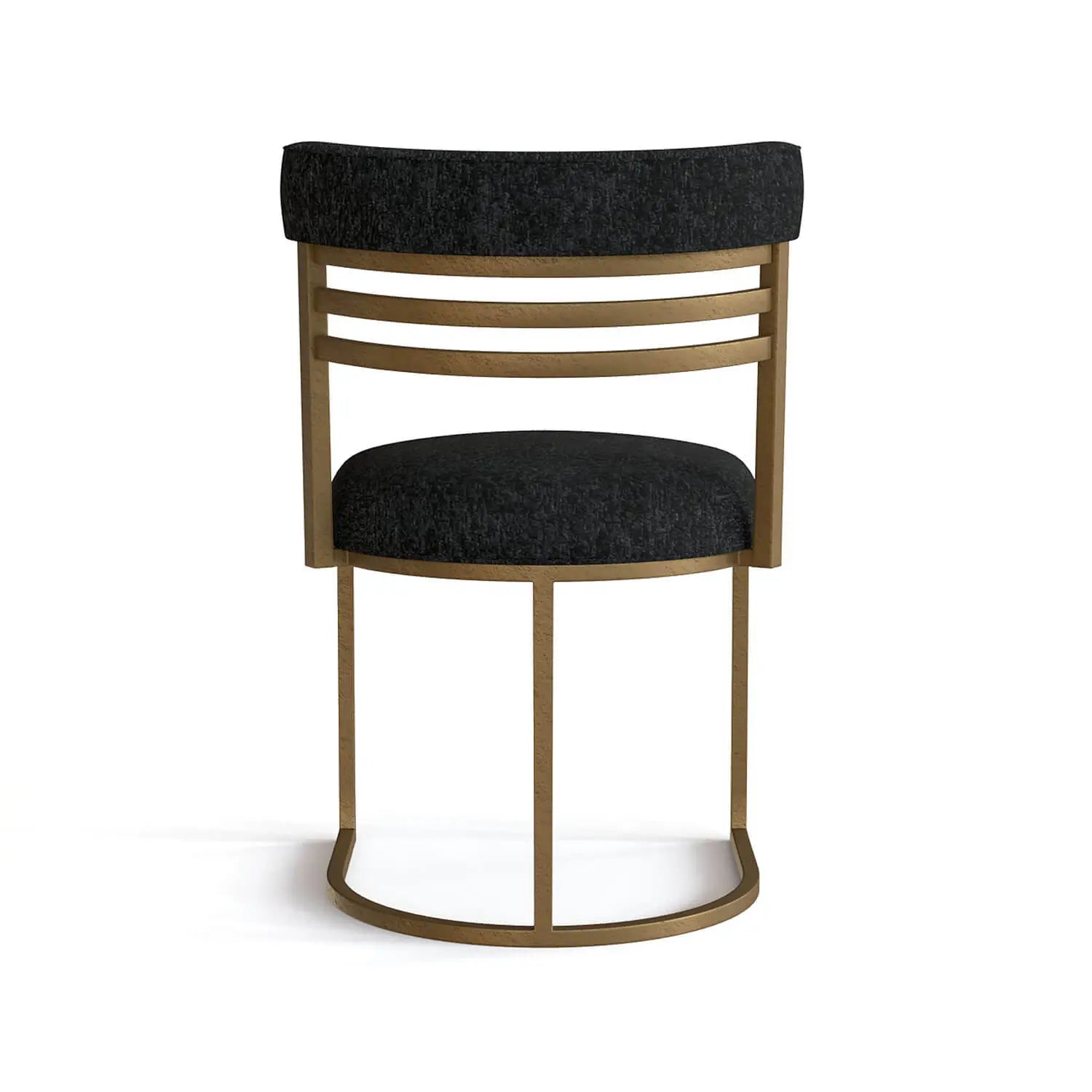 Miramar Chair DC259H18 Brass Bisque finish with Mid Black fabric back view