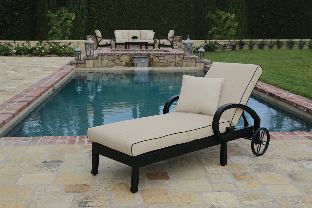 Monterey Chaise Lounge in Linen Stone w/ Selt Welt