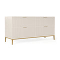 Wesley Allen Nova Wood and Metel Dresser shdown in Opaque Gold finish with Vanilla Bean Wood Finish