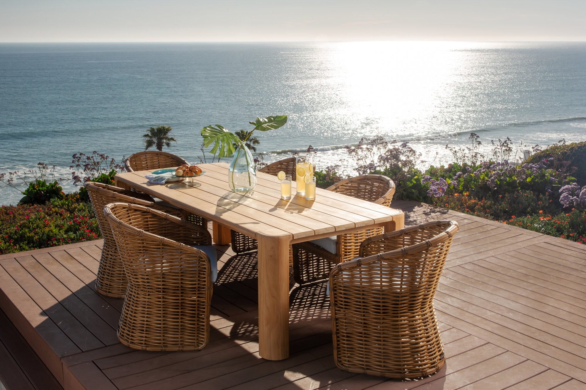 Natural Teak 96 in. Rectangular Dining Table