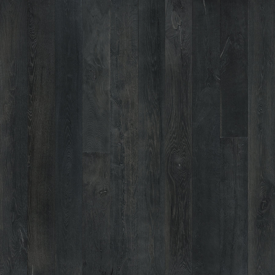 Onyx Oak Hardwood Floors from the True Hardwood Flooring Collection by Hallmark Floors. True Hardwood Flooring where the color goes throughout the surface layer without using stains or dyes.