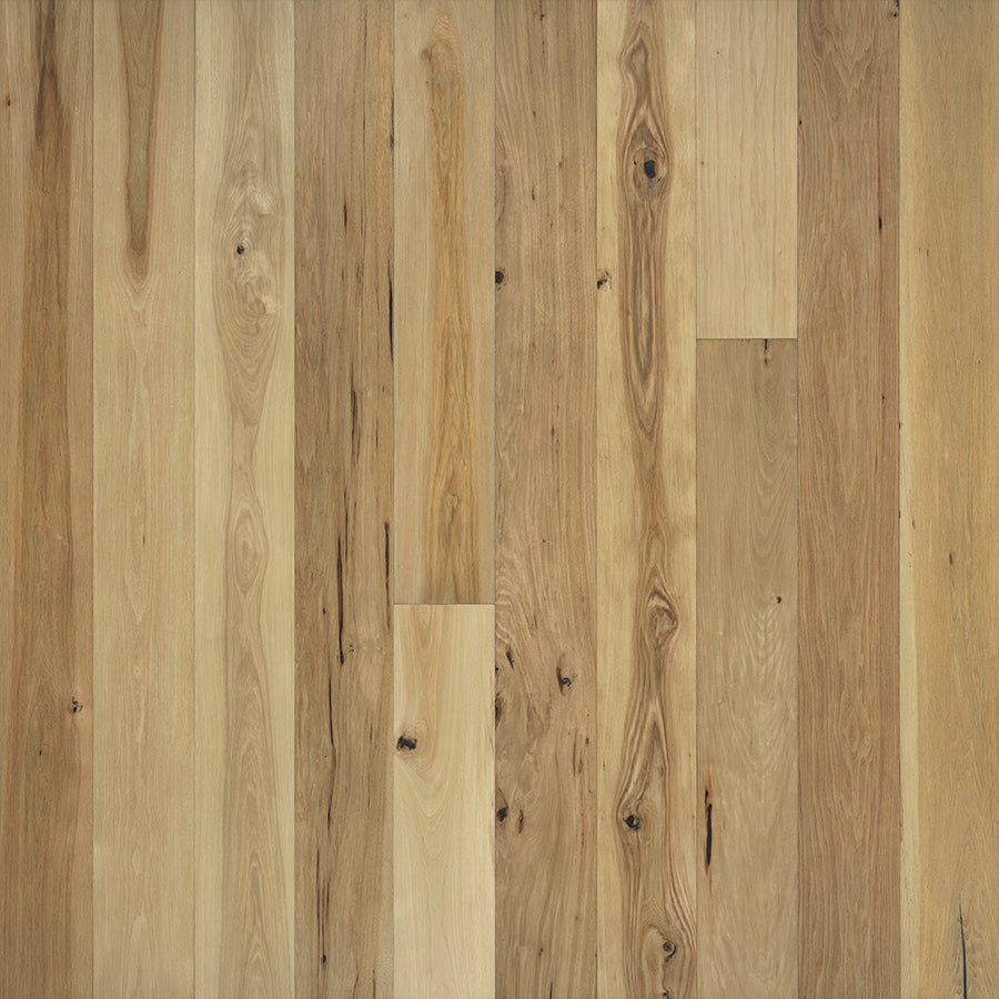 Orange Blossom Hickory hardwood Floors from the True Hardwood Flooring Collection by Hallmark Floors. True Hardwood Flooring where the color goes throughout the surface layer without using stains or dyes.