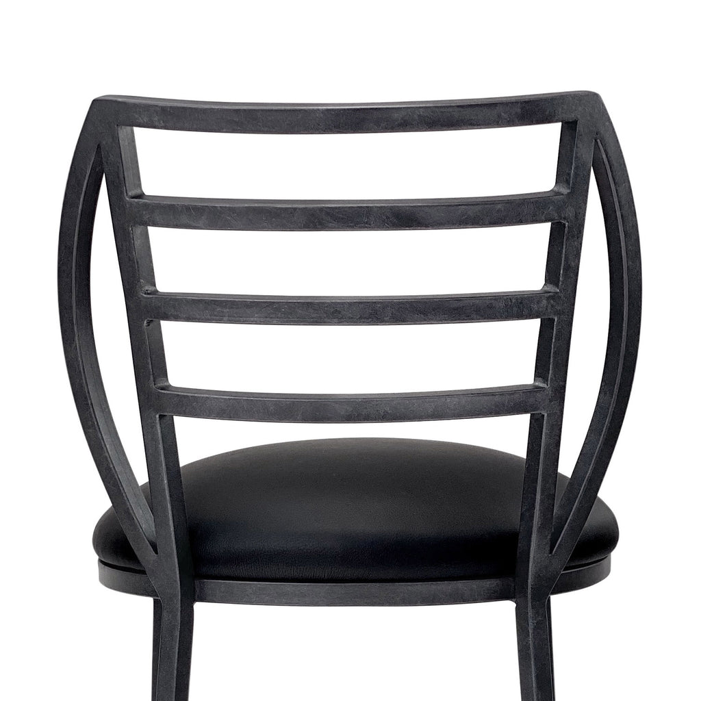 Quinn B259H26XS AgedIron finish DillonBlack fabric closeup1