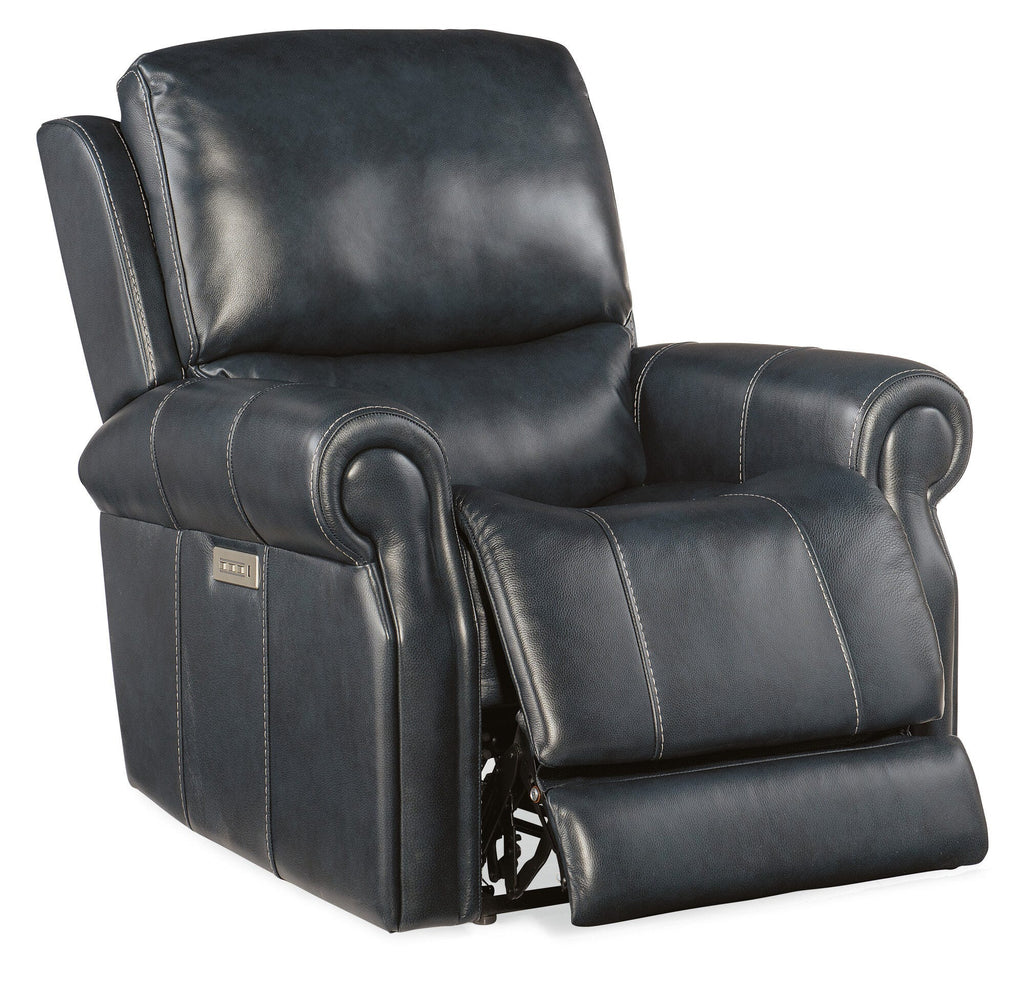 Eisley Power Recliner with Power Headrest & Lumbar - Open 3/4 Angle