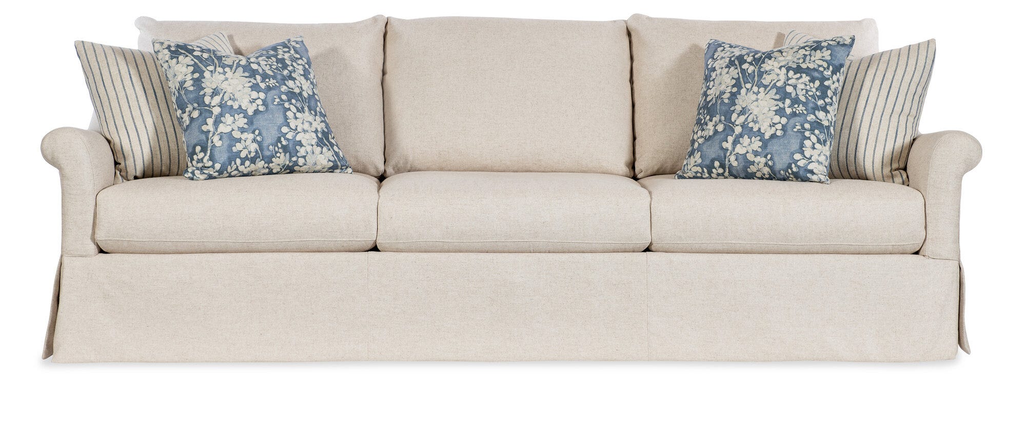 Emme Skirted Grand Sofa - Straight Silo Image