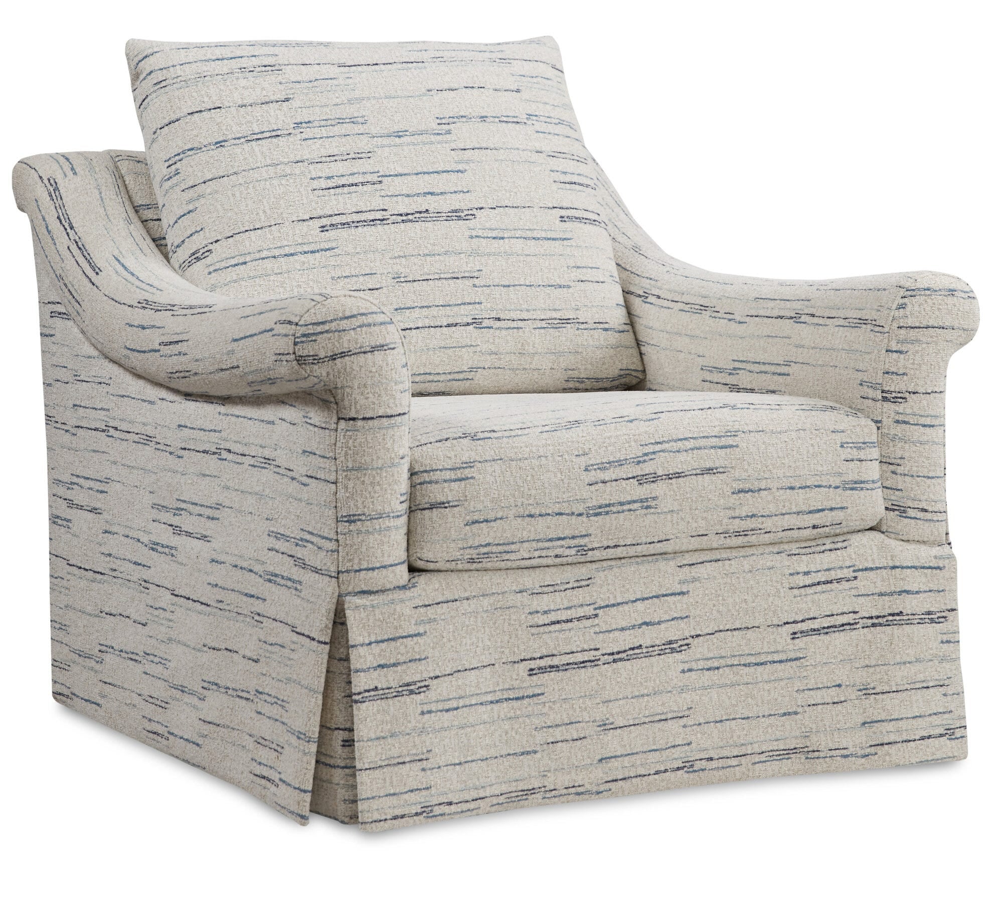 Emme Skirted Swivel Chair (Topstitch)