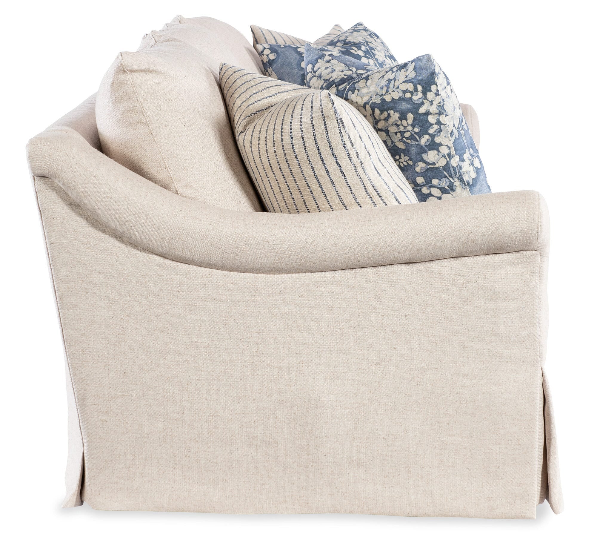 Emme Skirted Grand Sofa - Side Silo Image