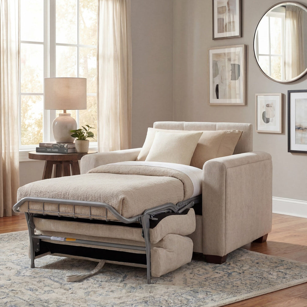 Griffin Twin Sleeper Chair Closed Open