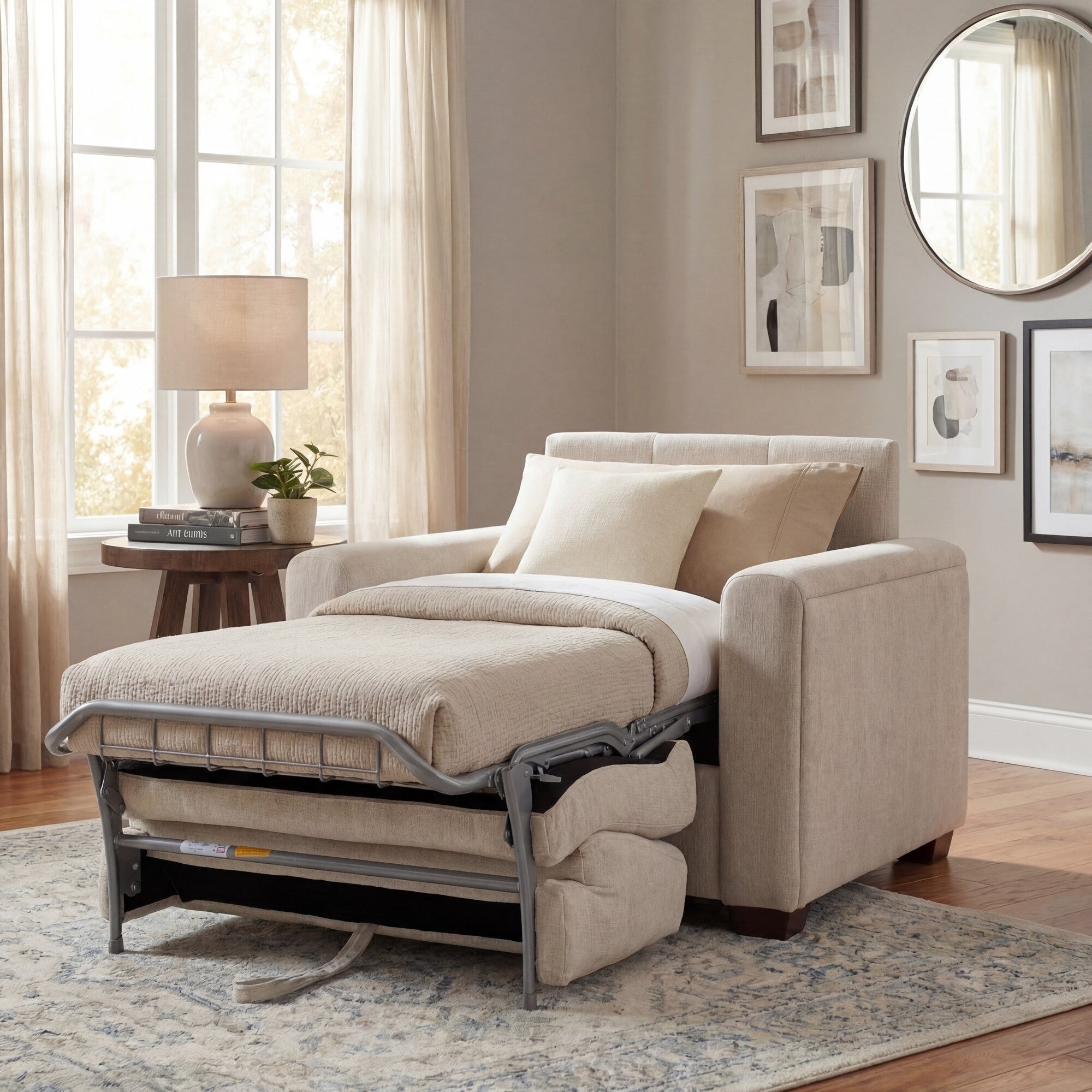Griffin Twin Sleeper Chair Closed Open