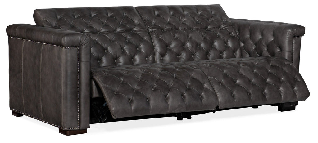 Savion 2 over 2 Sofa with Power Recline & Power Headrest - Open View