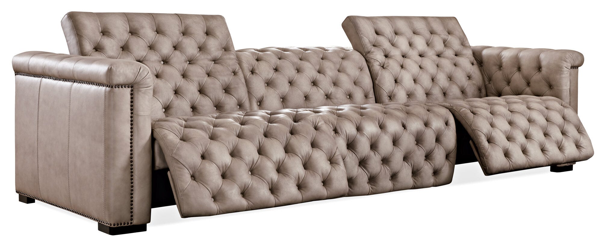 Savion Grandier Power Recliner Sofa with Power Headrest - Open