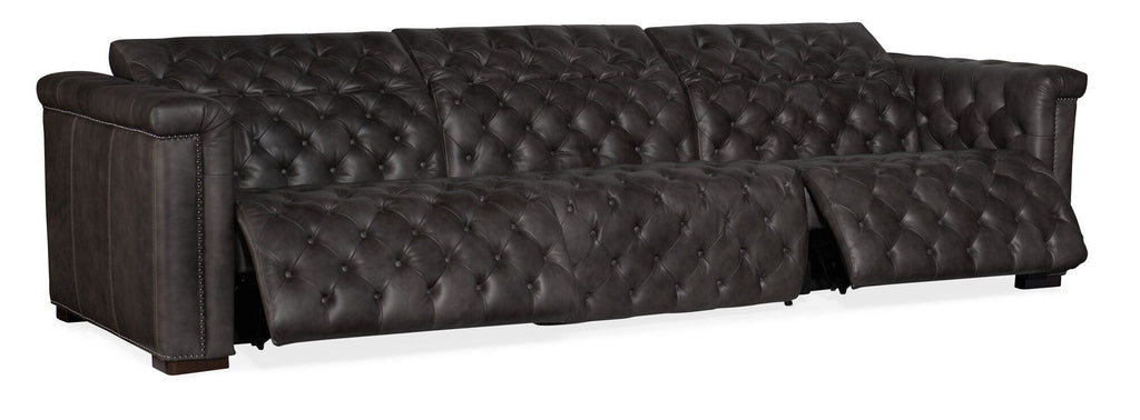 Savion Grandier Power Recliner Sofa with Power Headrest - Open