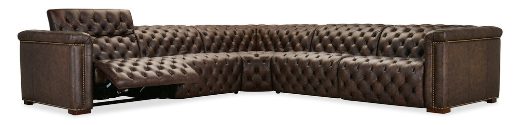 Savion Deux 5 Seat Sectional with Three Power Recliners and Six Power Headrests