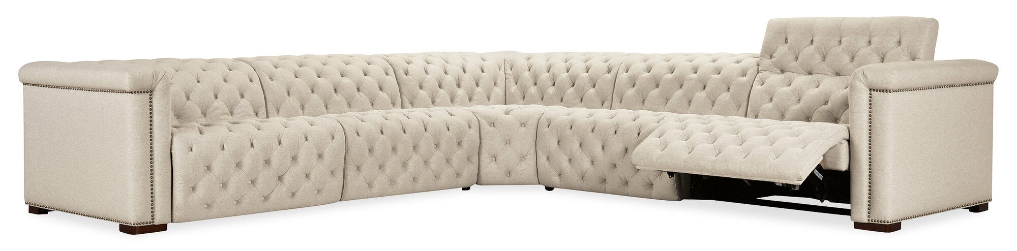 Savion Deux 5 Seat Sectional with Three Power Recliners and Six Power Headrests