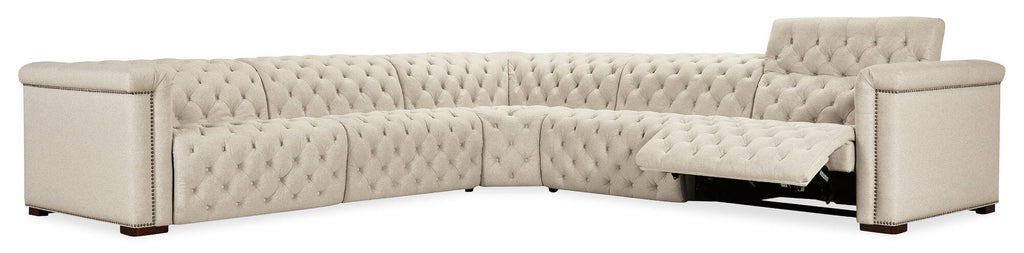 Savion Deux 5 Seat Sectional with Four Power Recliners and Six Power Headrests