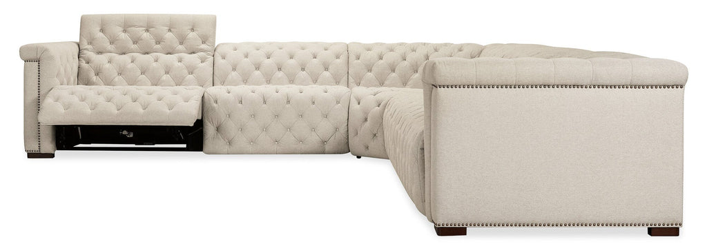Savion Deux 5 Seat Sectional with Four Power Recliners and Six Power Headrests
