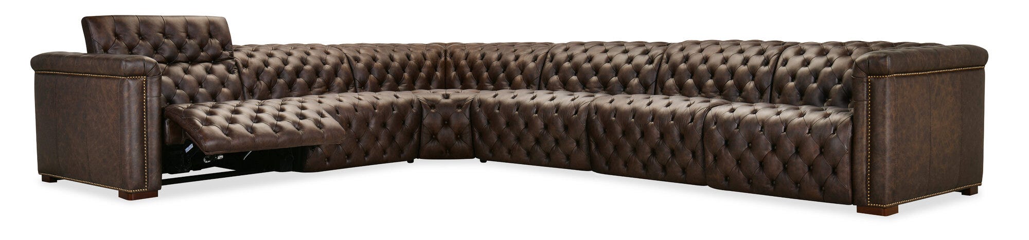 Savion Deux 6 Seat Sectional with Three Power Recliners and Seven Power Headrests