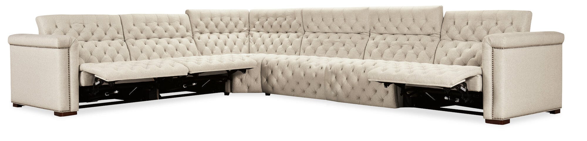 Savion Deux 6 Seat Sectional with Three Power Recliners and Seven Power Headrests