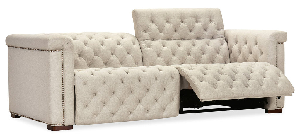 Savion Deux Sofa with Power Recliners and Power Headrests