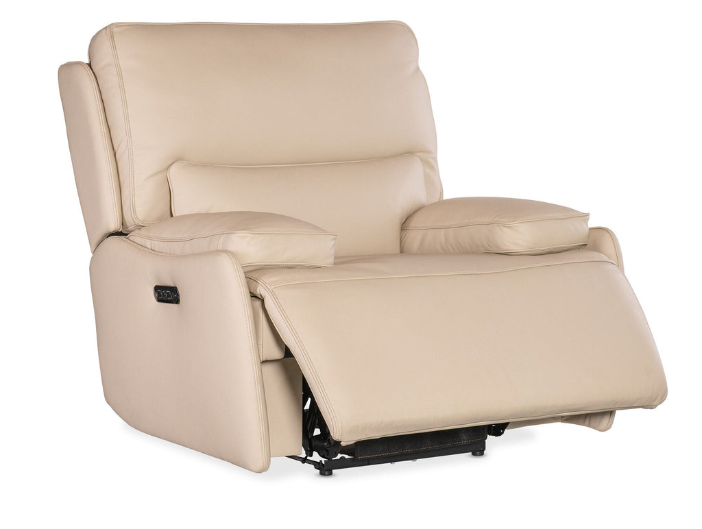 Kramer Zero Gravity Power Recliner with Power Headrest - Open 3/4 Angle