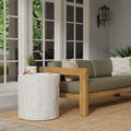 Antique Stone Round End Table