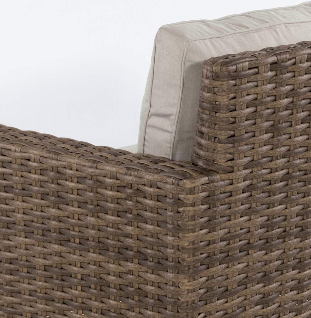 Havana Swivel Club Rocker in Canvas Flax w/ Self Welt