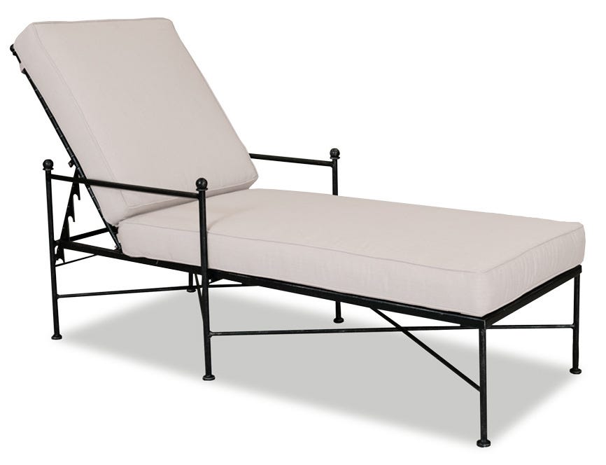 Provence Chaise Lounge in Canvas Flax w/ Self Welt