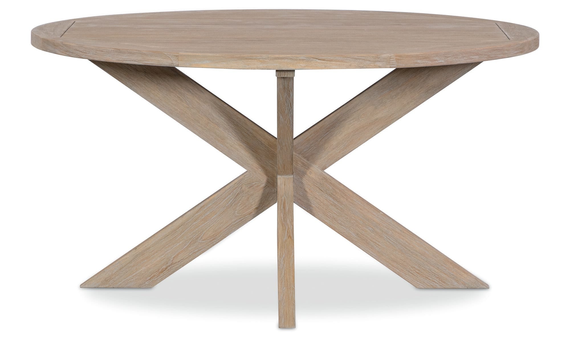 Coastal Teak 56" Round Dining Table Straight Silo