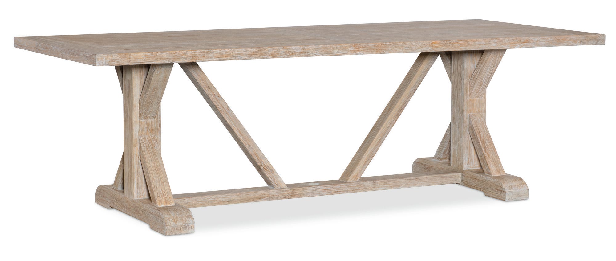 Coastal Teak 94 in. Rectangular Trestle Dining Table