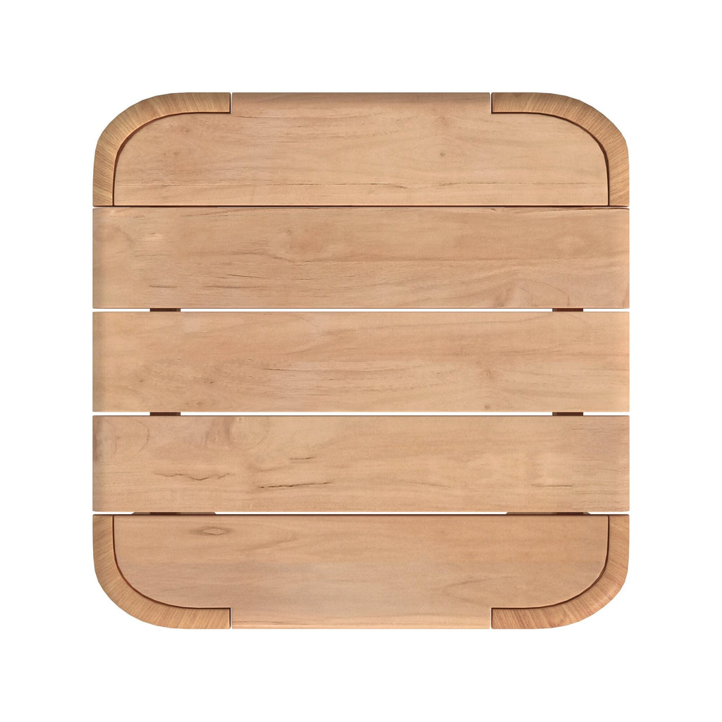 Natural Teak End Table Top Down View