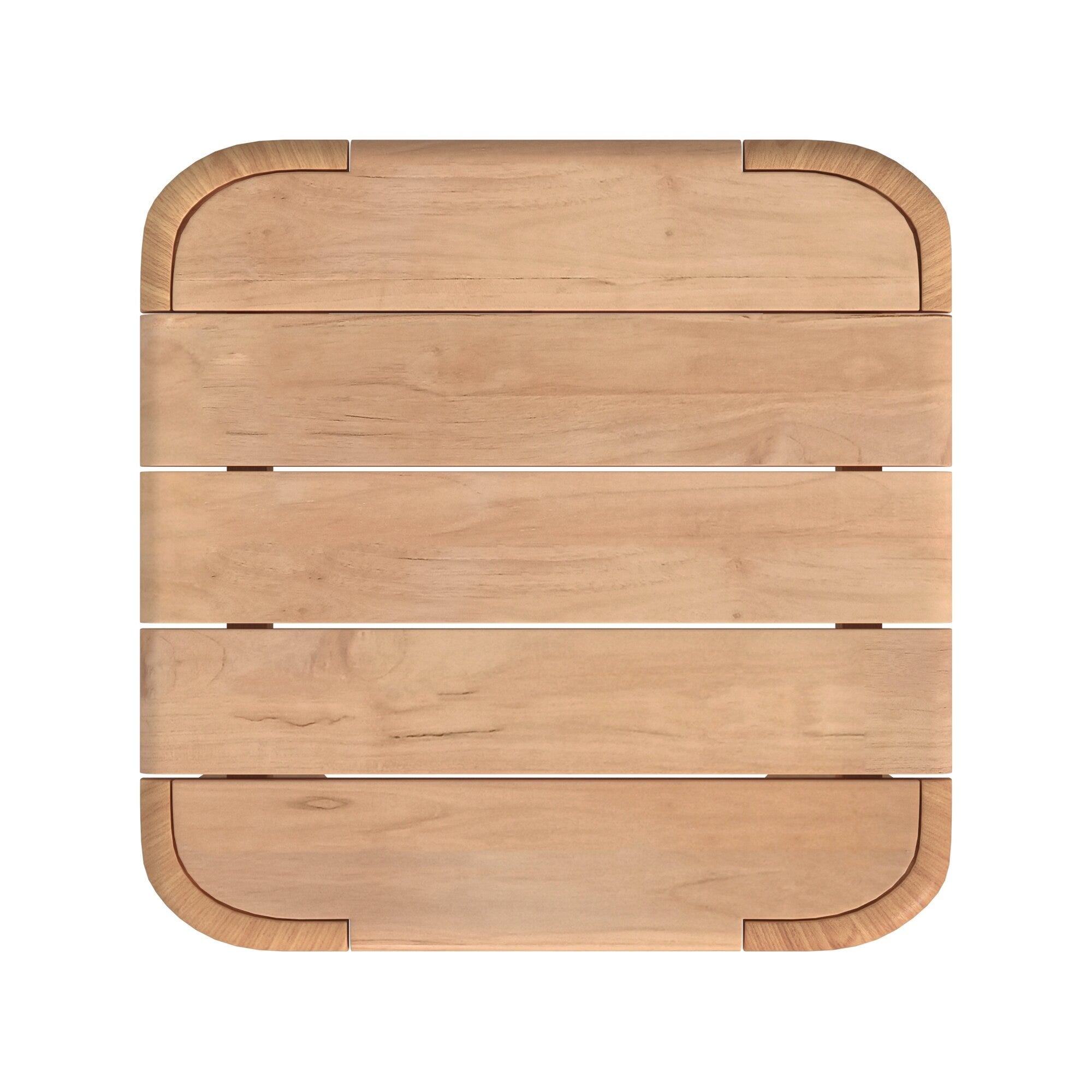 Natural Teak End Table Top Down View