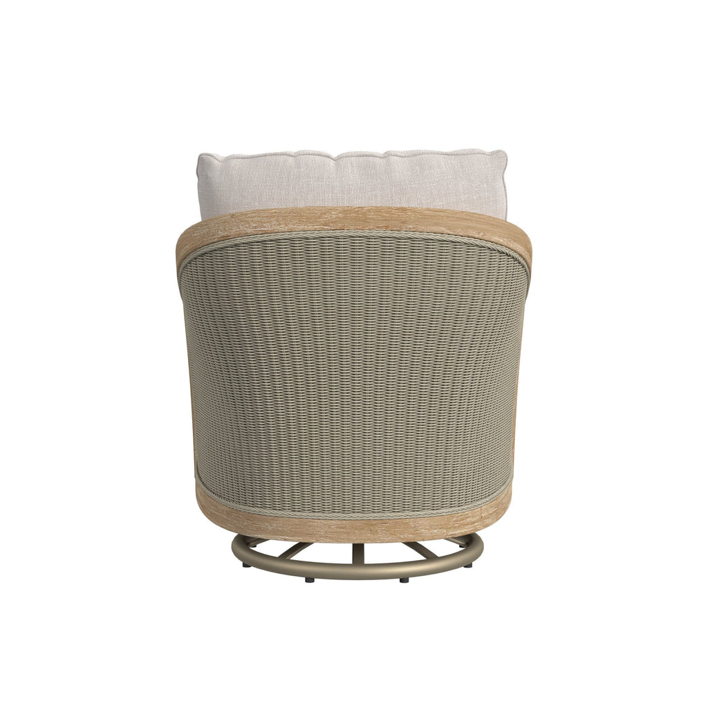 Cambria Swivel Club Chair in Canvas Canvas w/ Self Welt