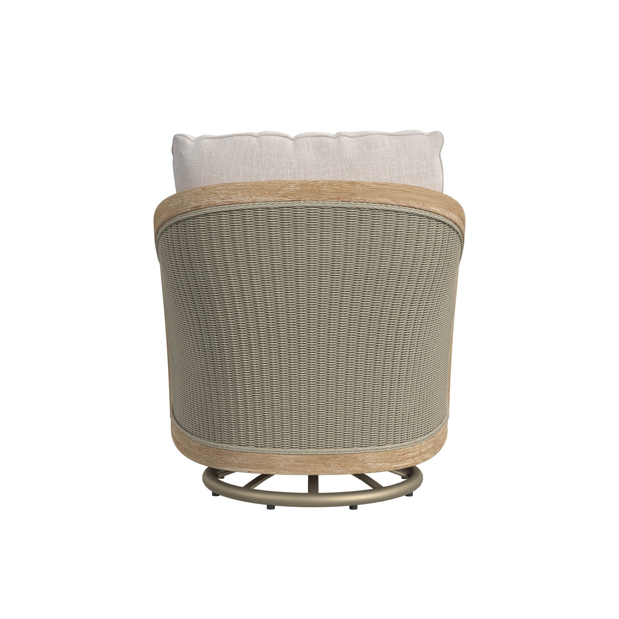 Cambria Swivel Club Chair in Canvas Canvas w/ Self Welt
