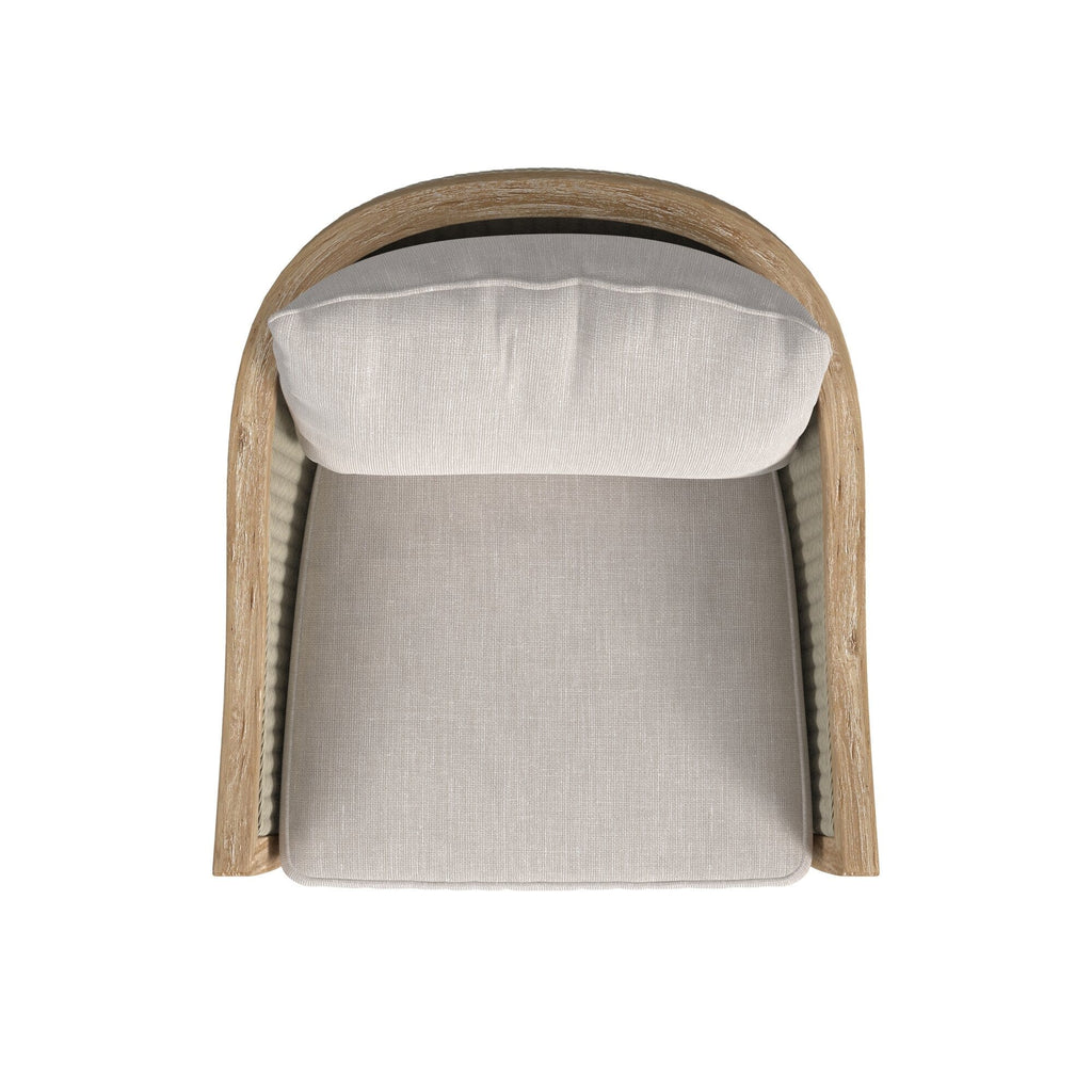 Cambria Swivel Club Chair in Canvas Canvas w/ Self Welt