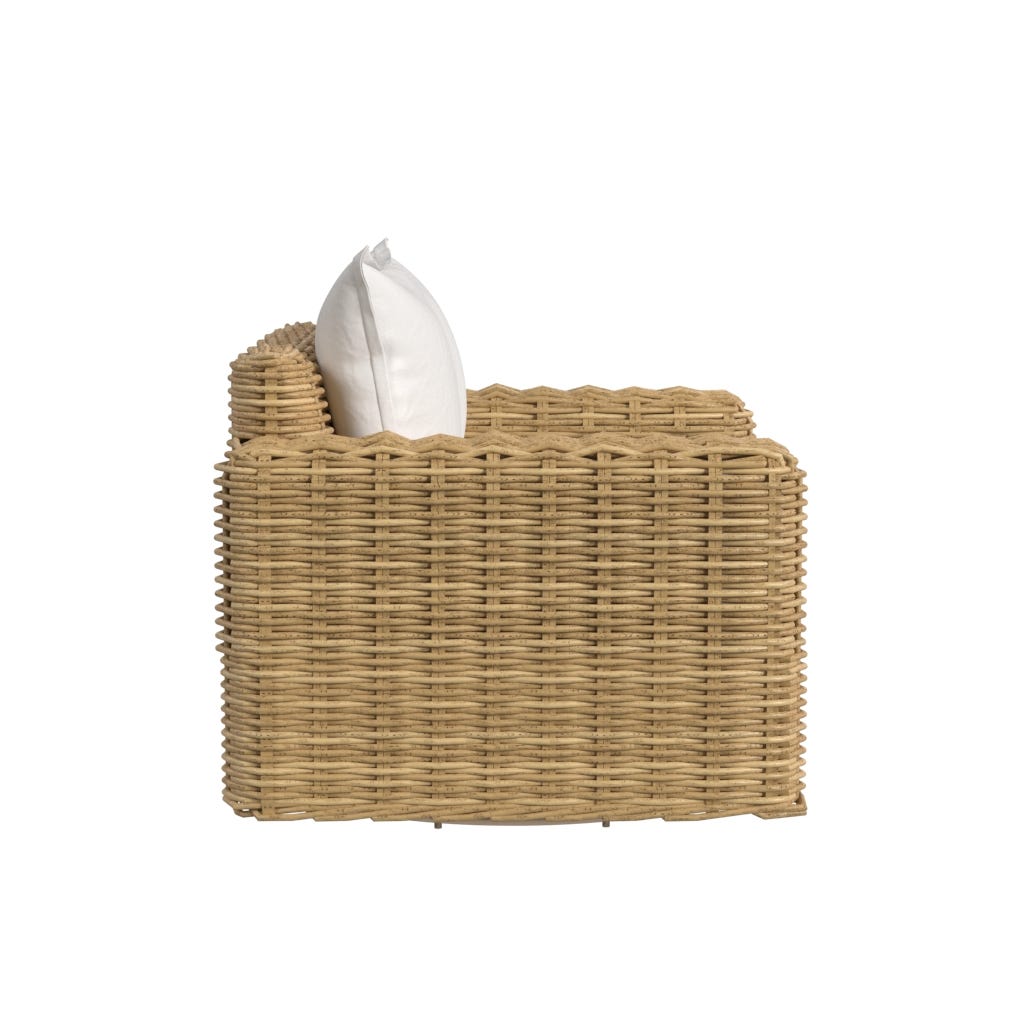 Playa Oversized Swivel Club Chair in Soothe Pearl w/ Flange Welt