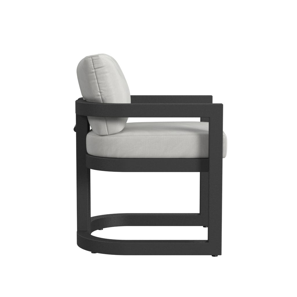 Malibu Dining Chair in Cast Silver, No Welt