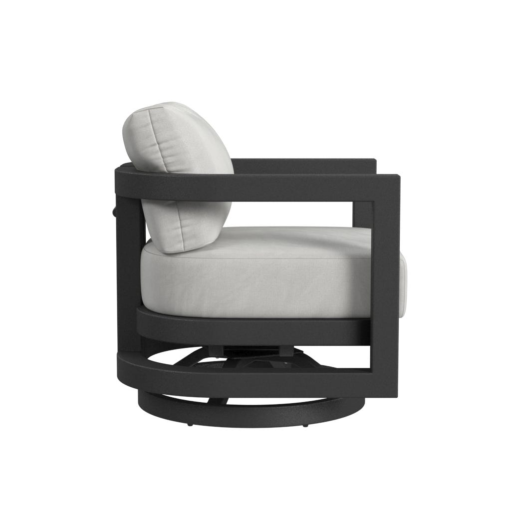 Malibu Swivel Chair in Cast Silver, No Welt