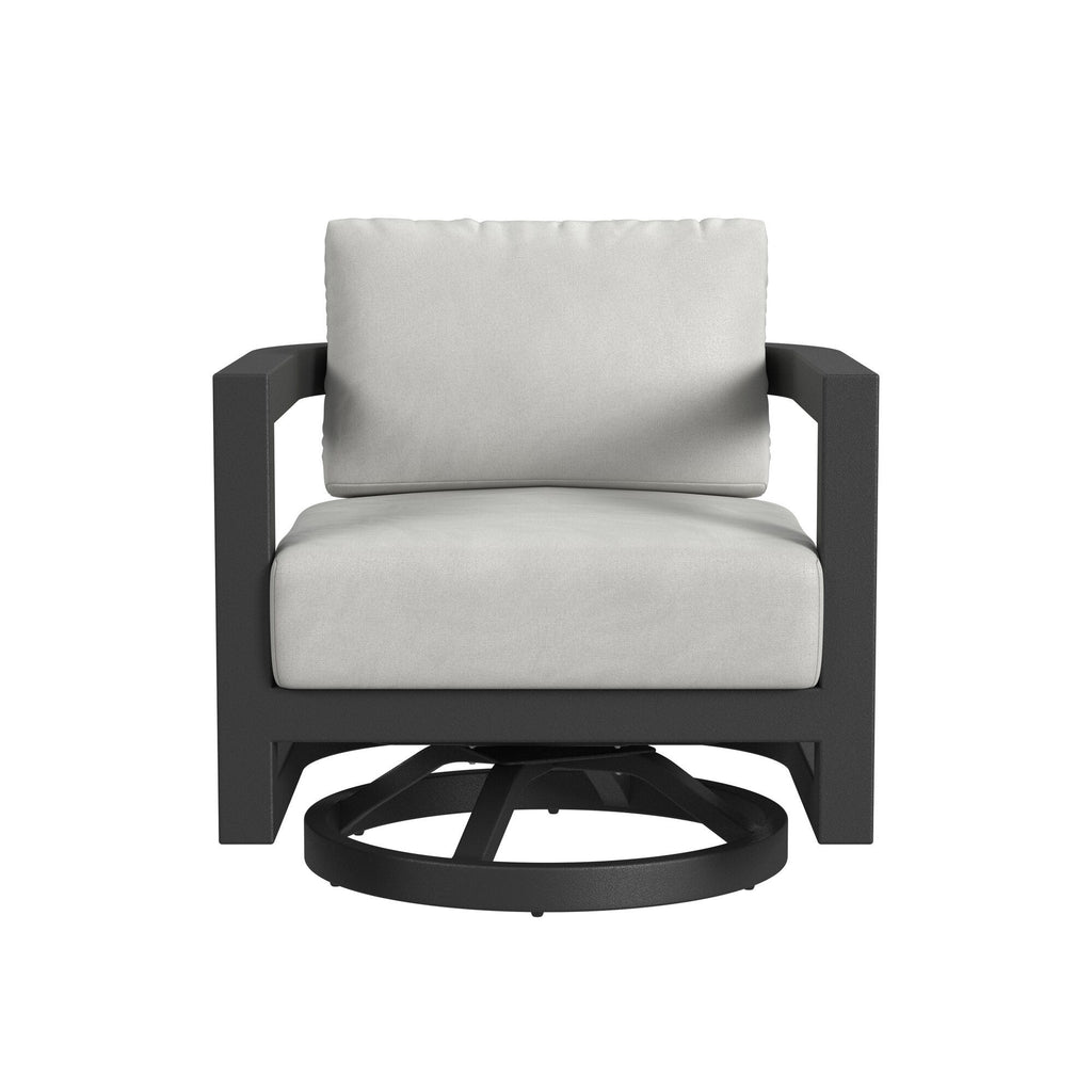 Malibu Swivel Chair in Cast Silver, No Welt