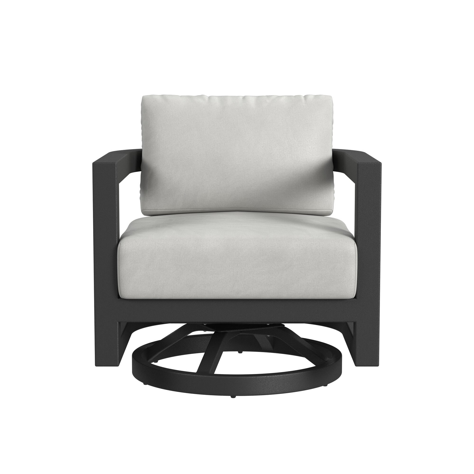 Malibu Swivel Chair in Cast Silver, No Welt