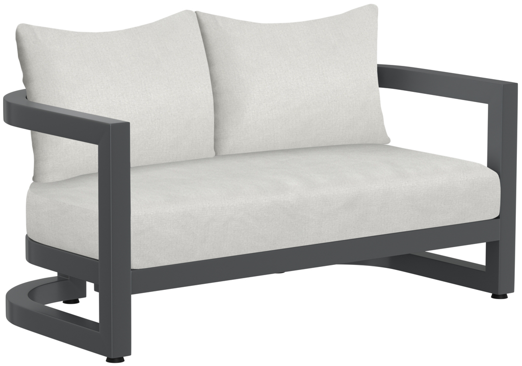 Malibu Loveseat in Cast Silver, No Welt
